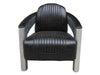 Aluminium and Antique Leather Tomcat Armchair