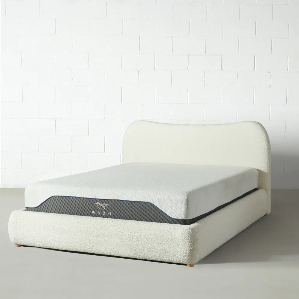 TOULOUSE - Cream Boucle Fabric Bed