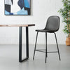 Vintage Dark Grey Leather Bar Stool