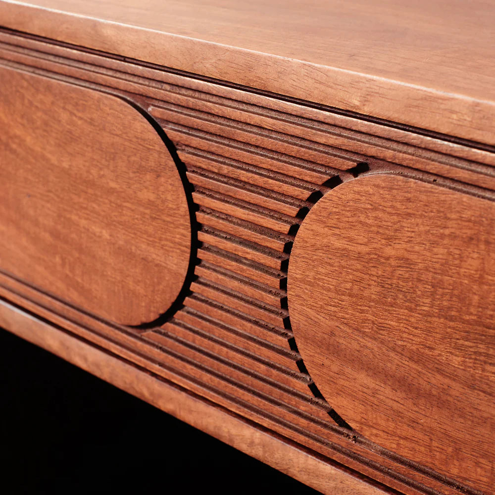 Mid-Century Circle Carve Nightstand