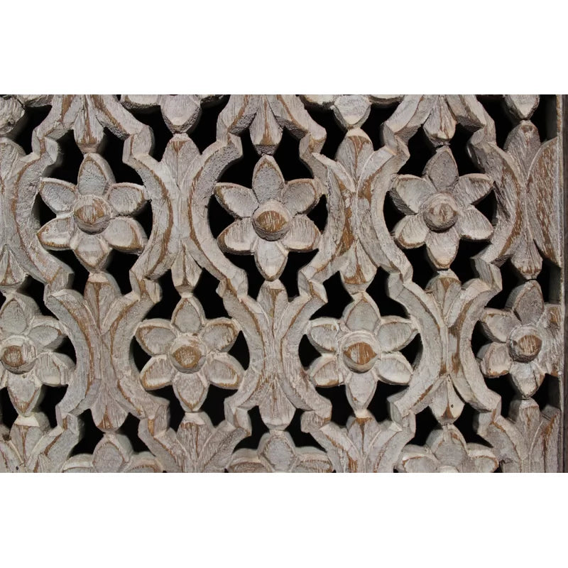 Hand-Carved Wooden Sideboard