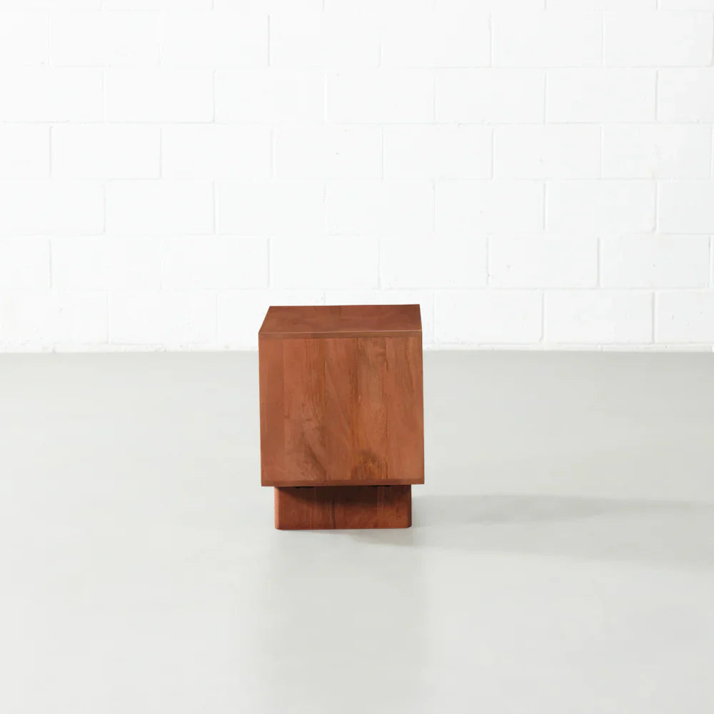 Mid-Century Circle Carve Nightstand