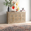 Hand-Carved Wooden Sideboard