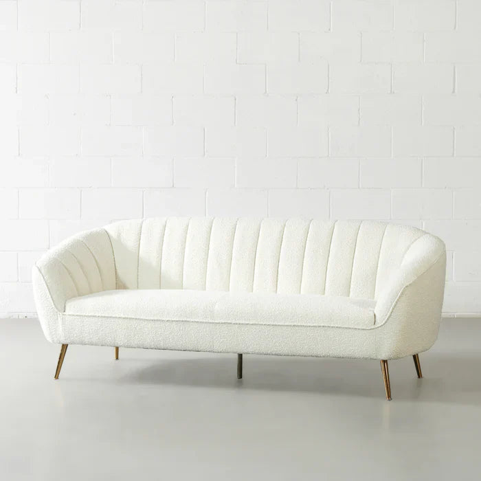 AUDREY - Cream Boucle Fabric Sofa