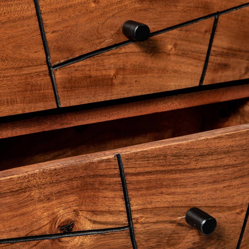 Asymmetric Groove Front Nightstand