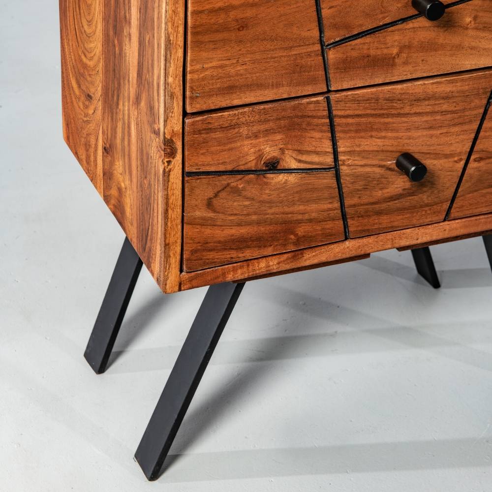 Asymmetric Groove Front Nightstand