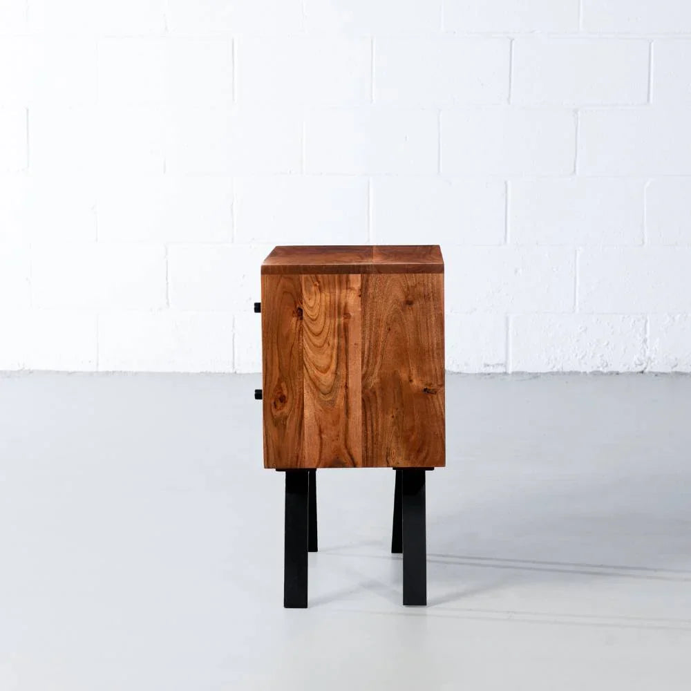 Asymmetric Groove Front Nightstand
