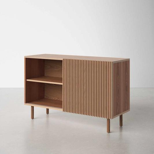 Modern Slatted Wooden Sideboard