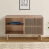 Modern Slatted Wooden Sideboard