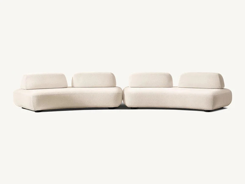 Modern White Linen Fabric and Feather Sofa