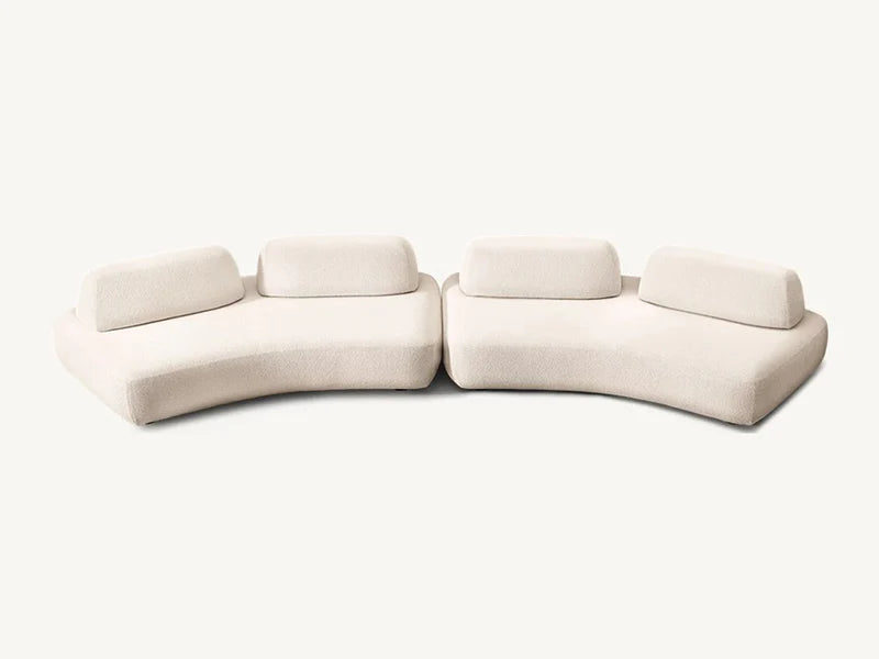 Modern White Linen Fabric and Feather Sofa