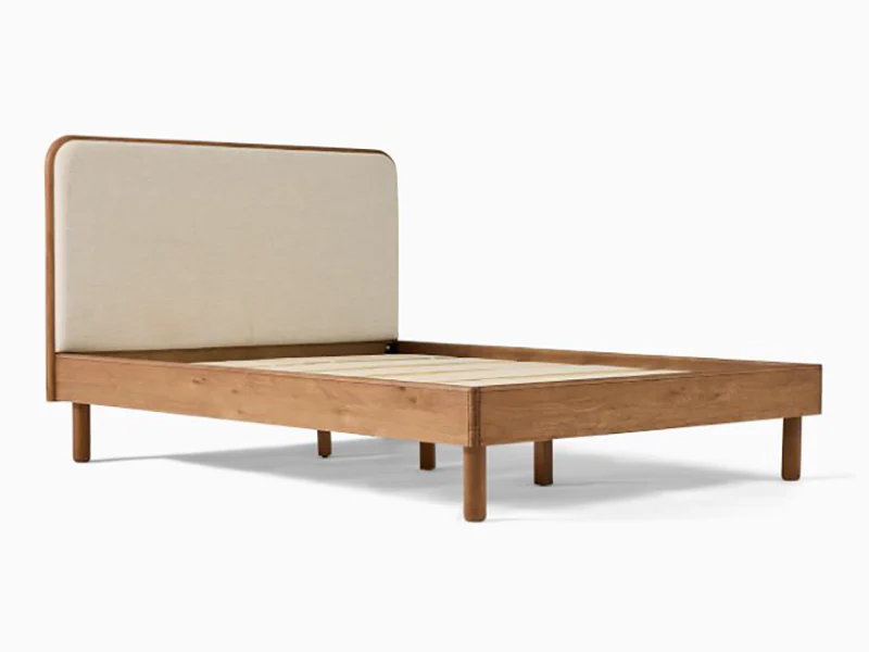 Miles Wood & Upholstered Bed