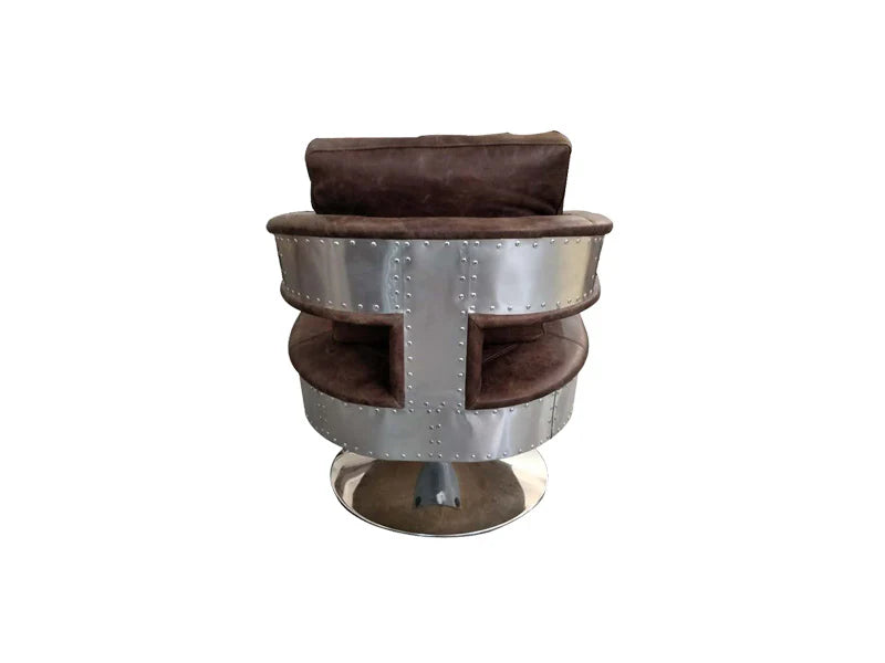 Vintage Leather Seat Chair,Dining Chair,Living Room Chair,360 Degree Swivel Office Chair