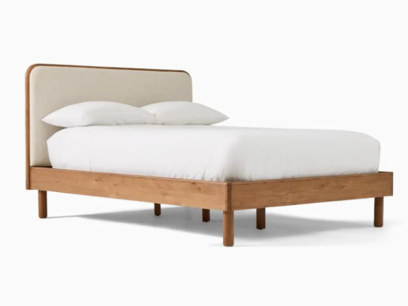 Miles Wood & Upholstered Bed