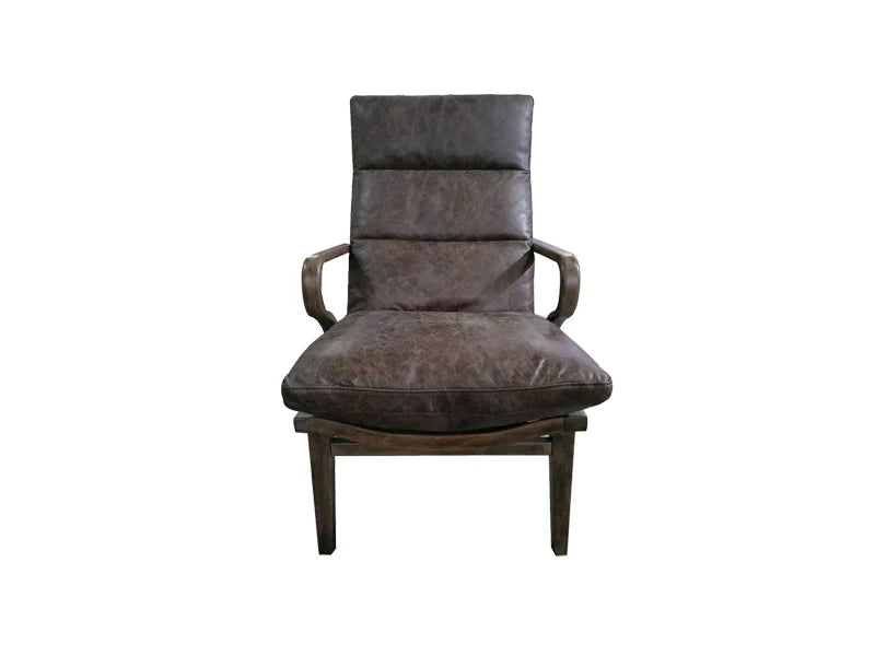Genuine Leather Chair,Living Room Chair,High Back Chair,Wood Chair