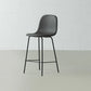 Vintage Dark Grey Leather Bar Stool