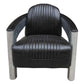 Aluminium and Antique Leather Tomcat Armchair