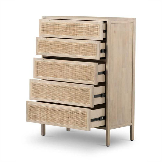 Coastal Woven-Front Tall Dresser