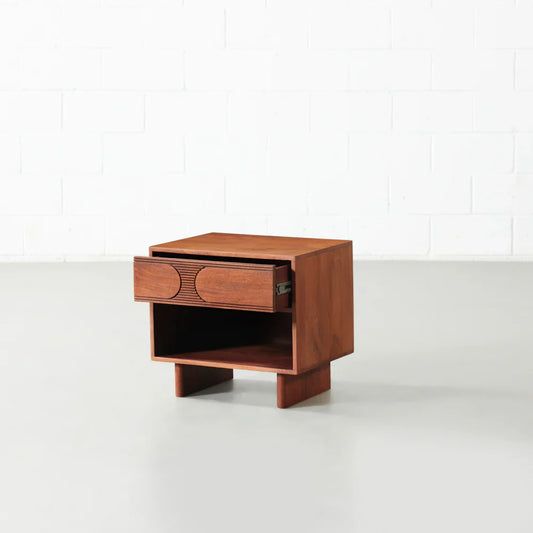 Mid-Century Circle Carve Nightstand