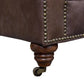 Buffalo leather Chesterfield Arm Chair - Dark Brown Leather