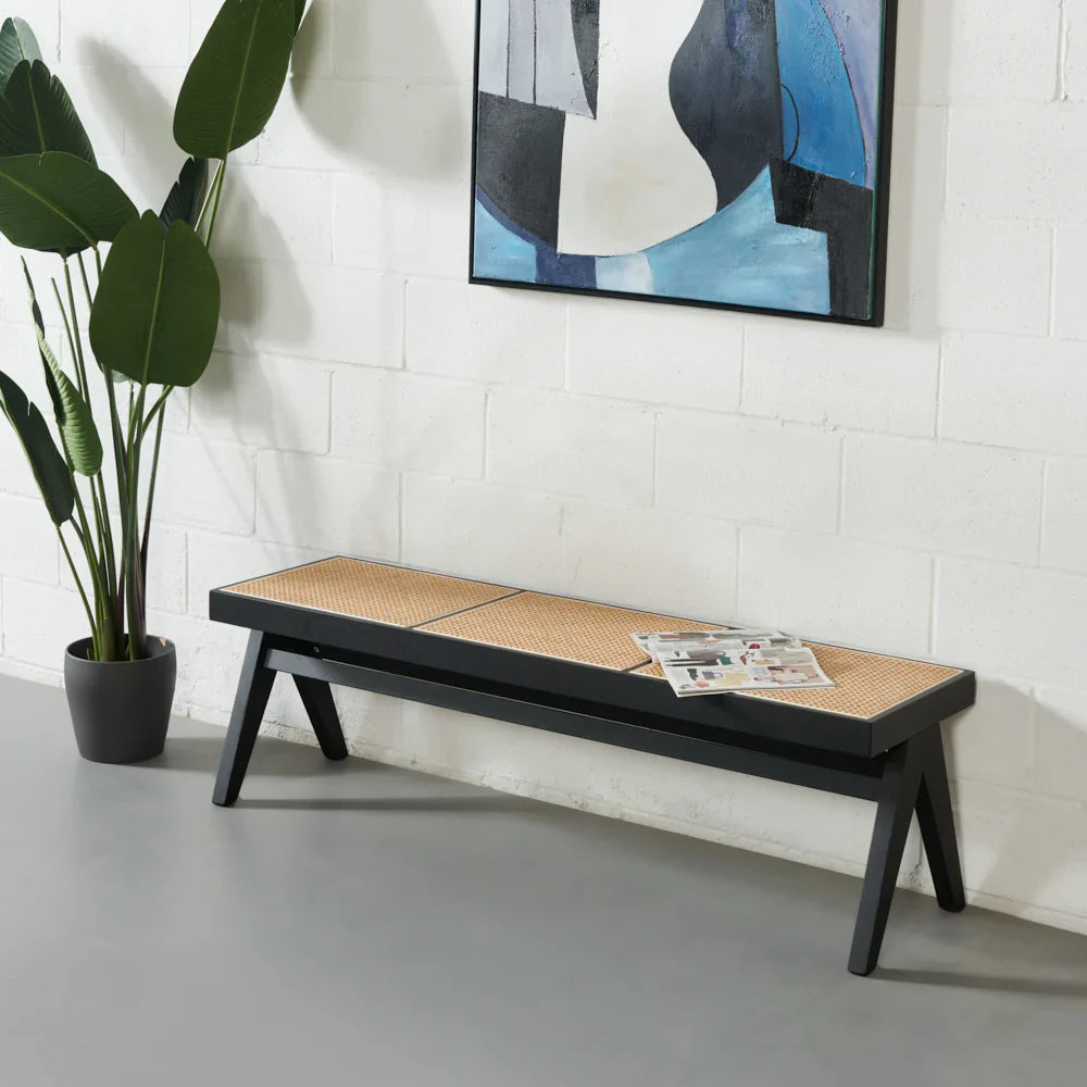 Cane Weave Accent Bench