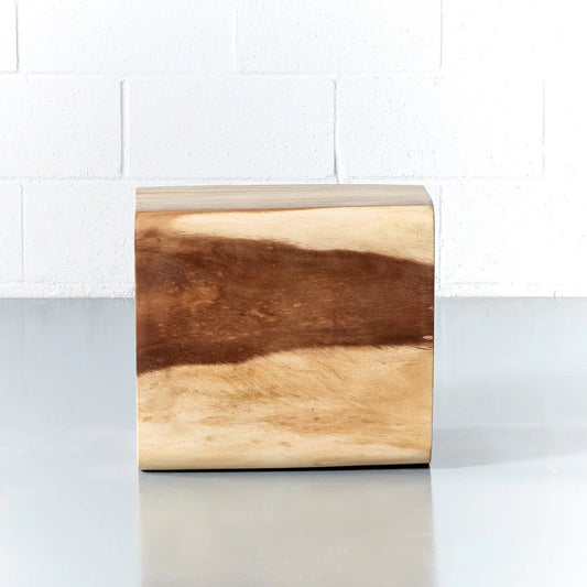 Curved Cube Solid Wood Nightstand