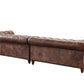 Buffalo Leather Chesterfield Sofa - Bark Brown Leather - 120