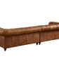Buffalo Leather Chesterfield Sofa - Light Brown Leather - 120"