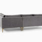 Andes 2-Piece Bumper Chaise Fabric Sectional Couch Sofa Marin Bumper Fabric Sectional Couch Sofa