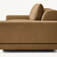 Modern Brown Linen Fabric and Feather Sofa with 3 Seats