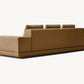 Modern Brown Linen Fabric and Feather Sofa with 3 Seats