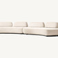 Modern White Linen Fabric and Feather Sofa