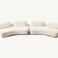 Modern White Linen Fabric and Feather Sofa