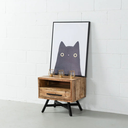 Industrial Cross-Leg Nightstand